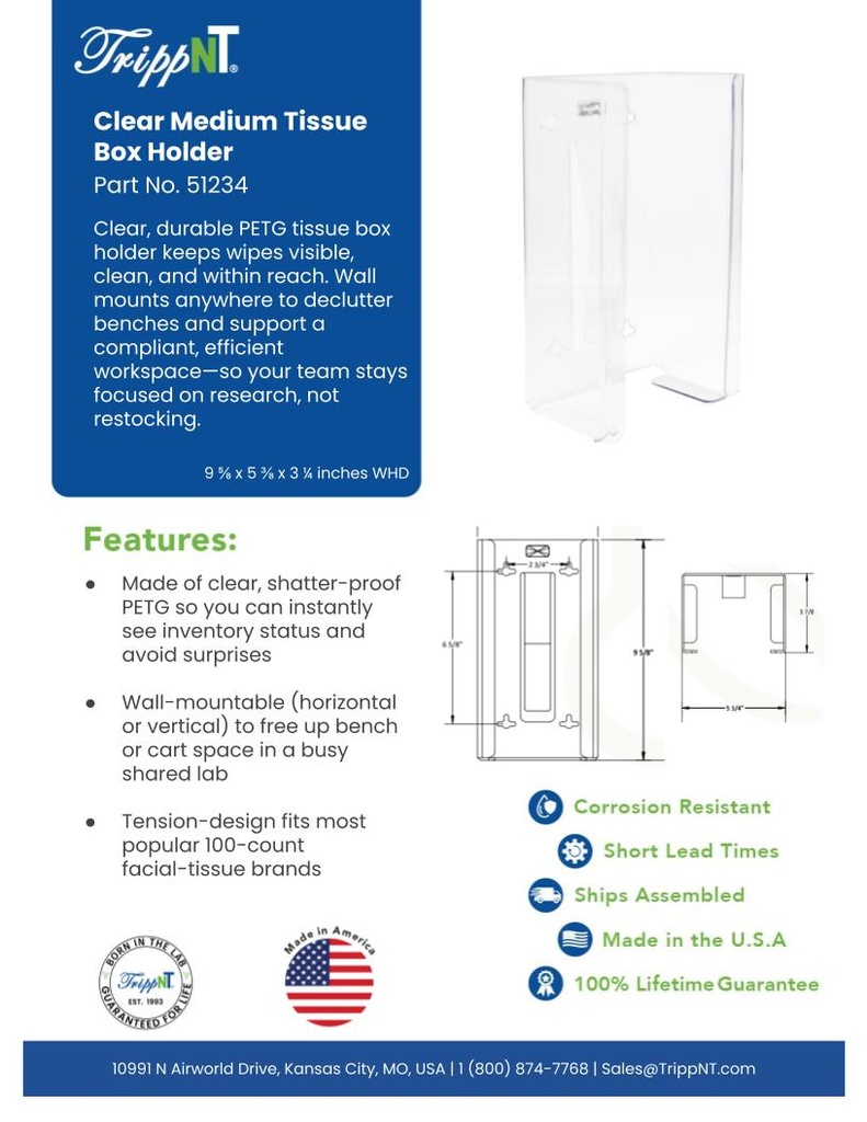 Medium PETG Tissue Box Holder | TrippNT